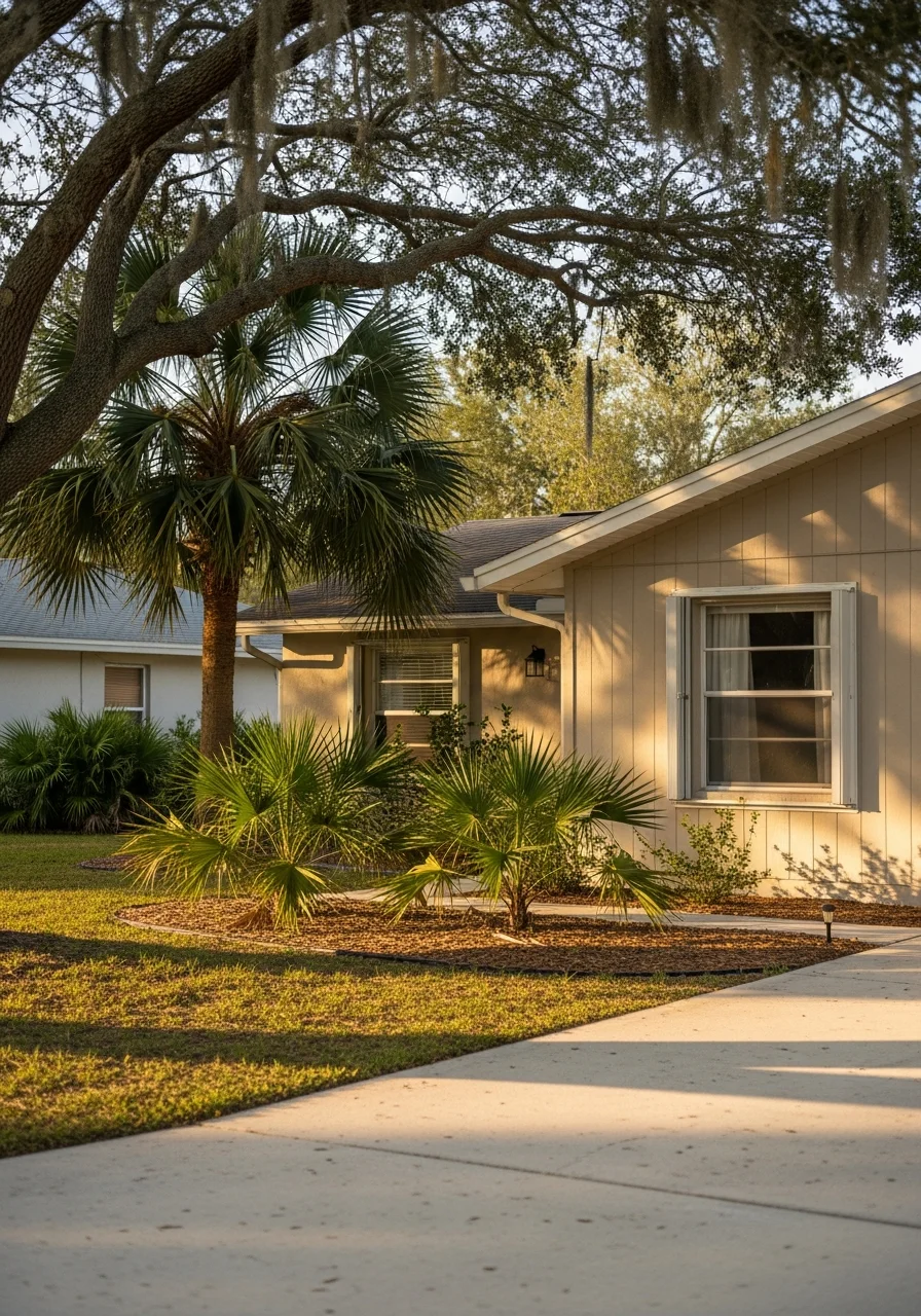 Lehigh Acres home exterior showing common property features and neighborhood character.